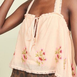 NWT Free People Golden Hour Tank in Peach Combo